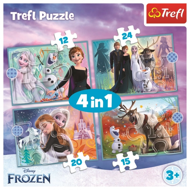 Zamrznjeno Puzzle 4v1 (12, 15, 20, 24 kosov) - Čudovit svet