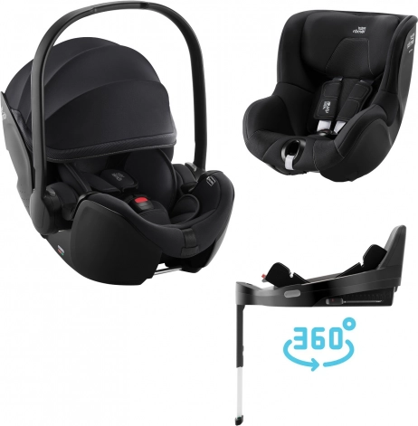 Otroški avtosedeži set Britax Römer Baby-Safe Pro in Dualfix 5z, Galaxy Black