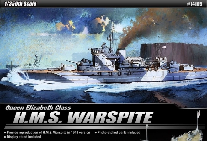 Model ladje H.M.S. Warspite – plastični modelni komplet