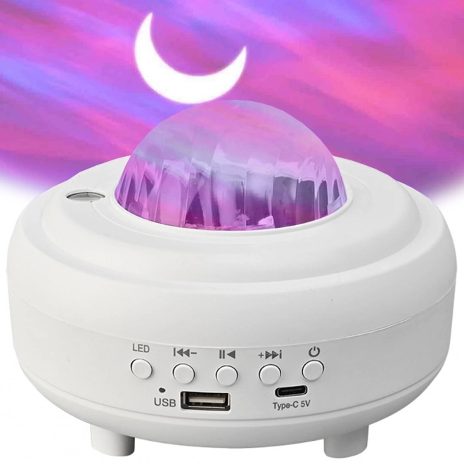 Nočni svetlobni projektor aurora z bluetooth zvočnikom