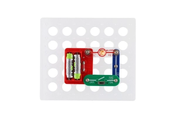 Skrivnosti elektronike 80 eksperimentov mini na baterije v škatli 24x18x4cm od 6 let