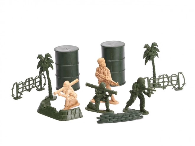 Set vojaških figuric + vojaška baza 114 delov