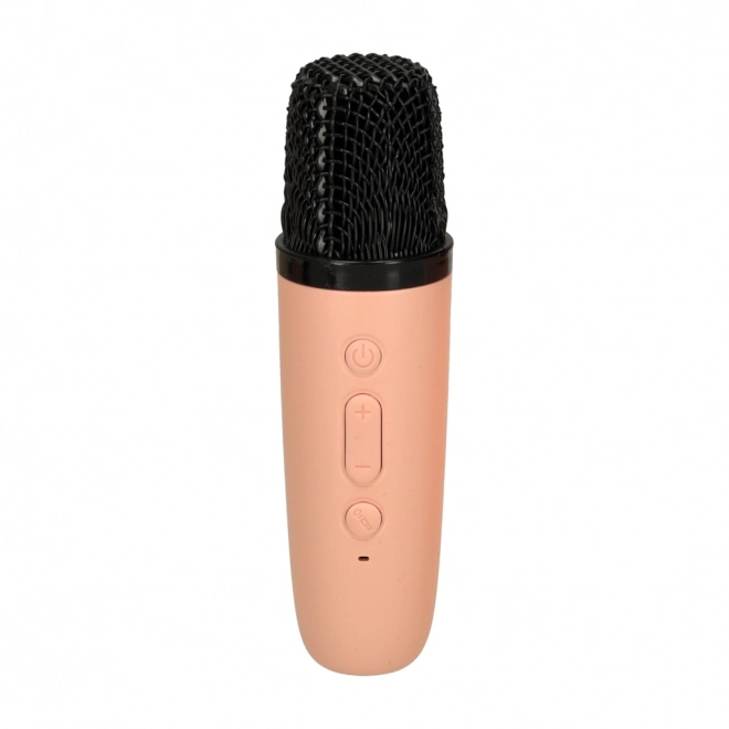 Karaoke komplet mikrofon + prenosni zvočnik BLUETOOTH USB LED roza