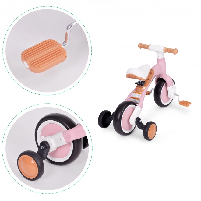 Ravnotežno kolo s pedali - vadbena kolesca 3v1 ECOTOYS – Roza