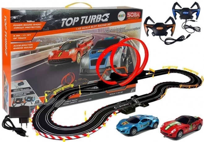 Dirkalna steza TOP TURBO z dvema avtomobiloma in upravljalniki