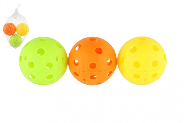 3 kosi floorball žoge plast 7cm v mreži