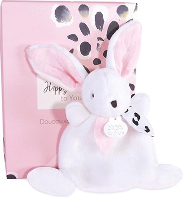 Doudou rožnati mini zajček 17 cm darilna škatla