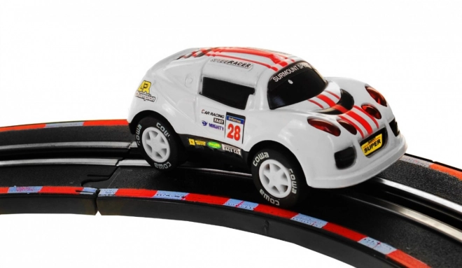 Električna železnica Racetrack 2v1 za otroke 6+ z daljinskim upravljanjem + lokomotive + vagoni + avtomobilčki