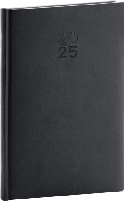 Tedenski dnevnik Aprint 2025, črn, 15 × 21 cm