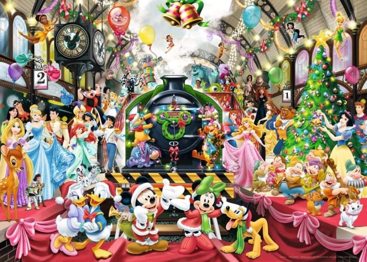 RAVENSBURGER Puzzle Disney Božič: Vsi na krovu 1000 kosov