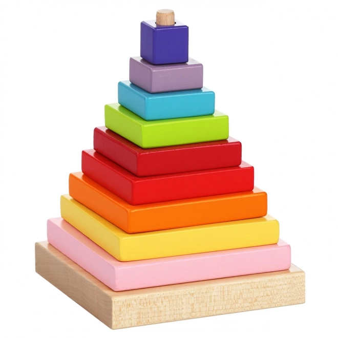 CUBIKA 13357 Barvna piramida - lesena sestavljanka 9 delov