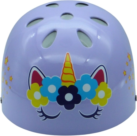 Večšportna čelada z motivom samoroga, vijolična, velikost M (55–58 cm)