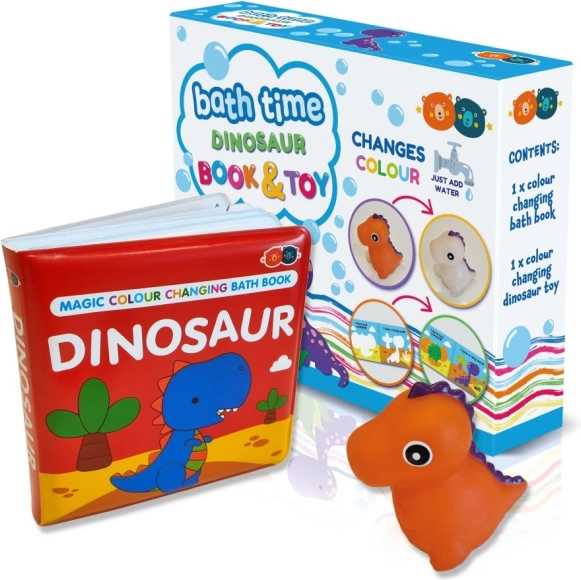 Magična kopalna knjigica z igračo – dinozaver