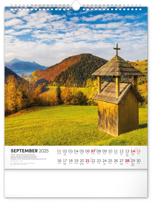 NOTIQUE Stenski koledar Čarobna Slovenija 2025, 30 x 34 cm