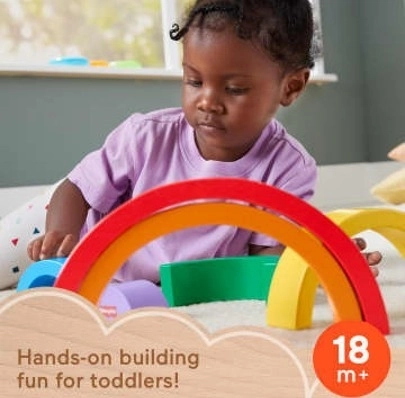 Fisher-Price lesena sestavljanka mavrica za otroke