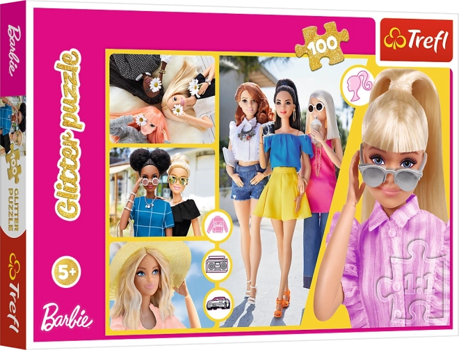 Sestavljanka 100 kosov Glitter Brokatna Barbie