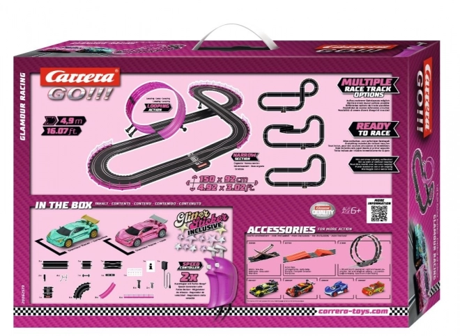 Dirkalna steza Carrera GO!!! Glamour Racing z avtomobilčki Girls Power 4,9m