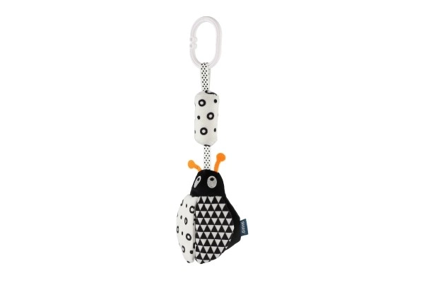 Živalka ropotuljica/obešanka za posteljico/voziček pliš 30 cm črno-bela