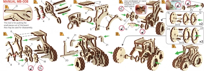Lesno mesto 3D sestavljanka Superhiter Traktor