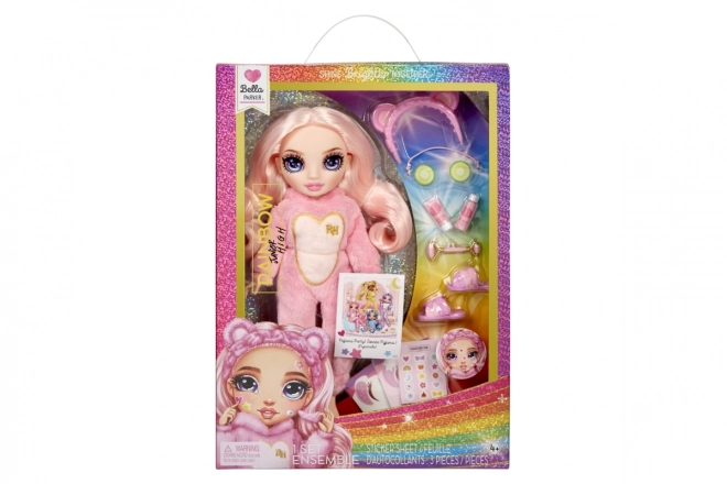 Lutka Rainbow High Junior za Pidžamsko Zabavo, Roza Bella