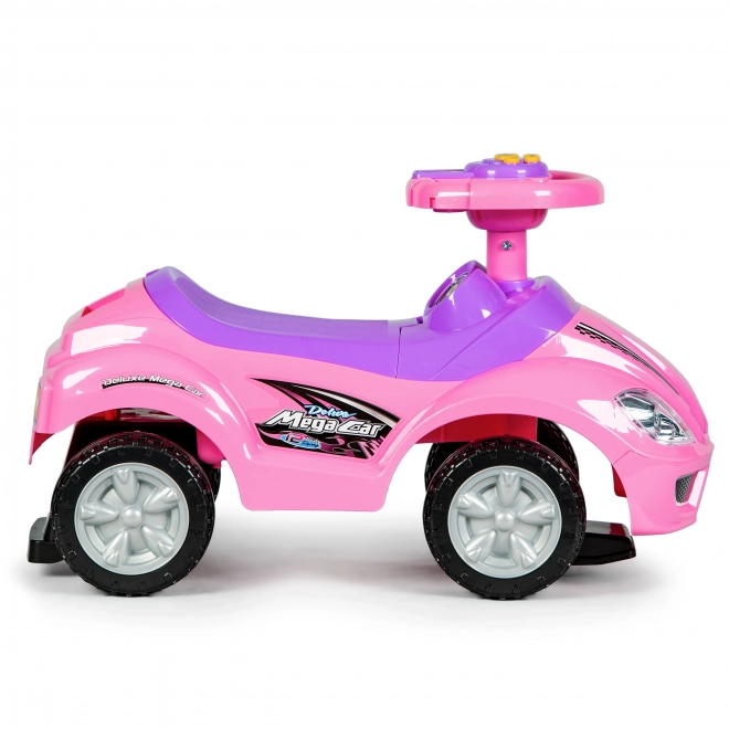 ECOTOYS poganjalec s zvoki in vodilno palico Avto roza