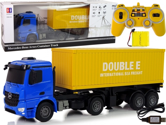 Velik tovornjak na daljinsko upravljanje R/C Mercedes Arocs Blue 1:20 Kontejner, dolg 58 cm
