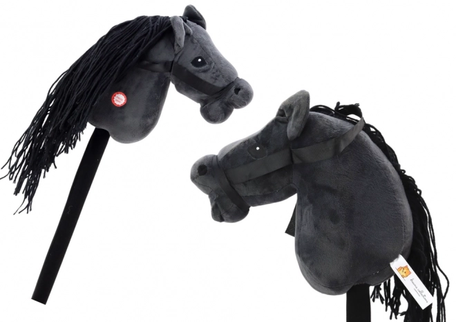 Plišasta glava konja na palici Hobby Horse Longhair Black Sounds