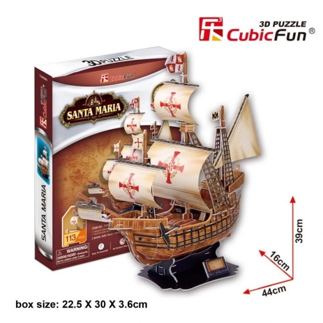 Sestavljanka 3D Ladja Santa Maria