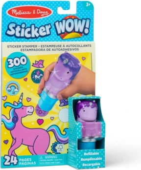 Sticker WOW! žigarska knjižica z nalepkami – vijolični samorog