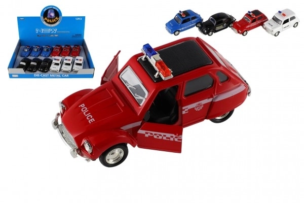 Samodejna policijska retro 11cm kovina/plast z vzvratnim navijanjem na baterije s svetlobo 4 vrste