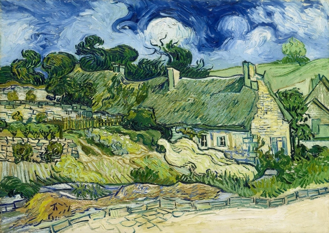 Uživajte v sestavljanki Vincent van Gogh: Slamnate hiše v Cordevillu 1000 kosov