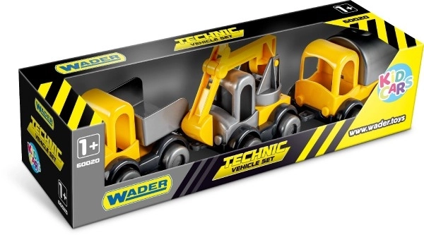 Avto gradbeni Kid Cars 3x plast 10cm v škatli 30x8x10cm 12m+ Wader