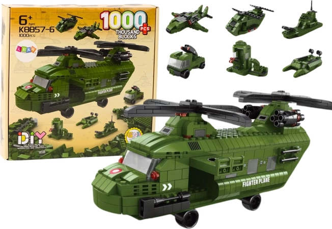 Vojaški zelen helikopter – sestavljanka 1000 kosov