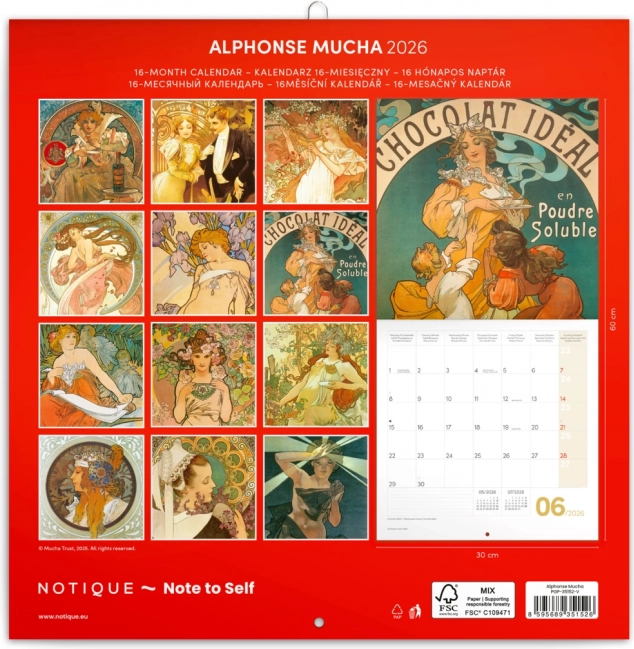 Koledarski dnevnik Alfons Mucha 2026