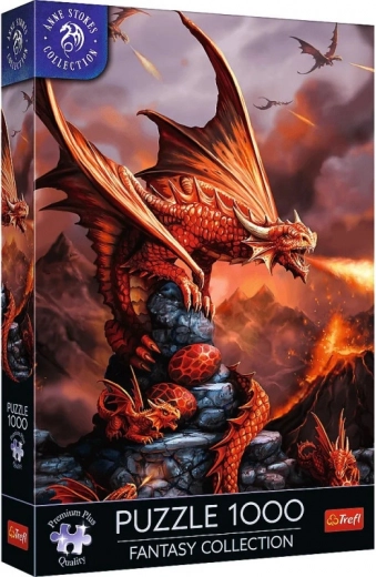 TREFL puzzle Premium Plus fantazija: ognjeni zmaj 1000 koščkov