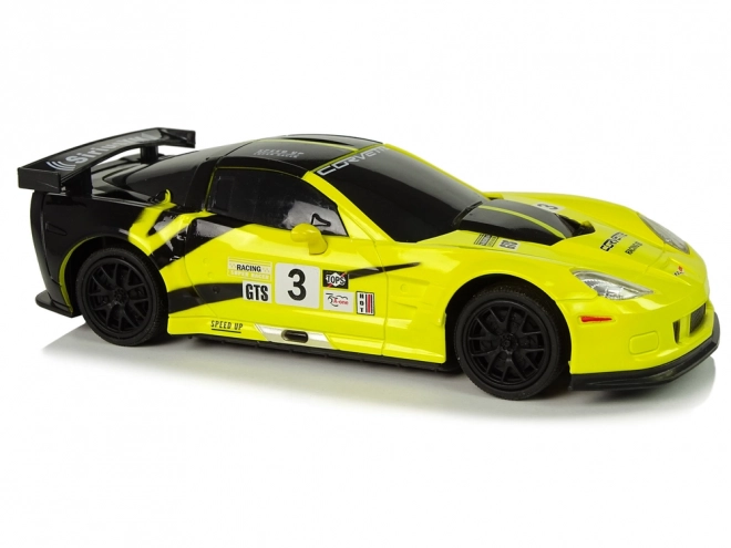 Športni avto R/C 1:24 Corvette rumene C6.R 2.4 G luči