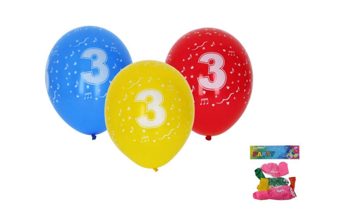 Set pisanih napihljivih balonov s številko 3