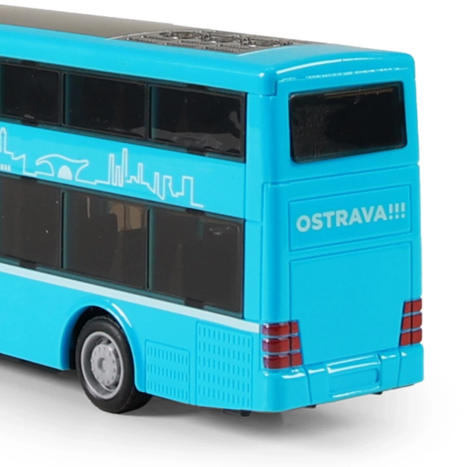 Dvopodlažni avtobus igrača modra 20 cm