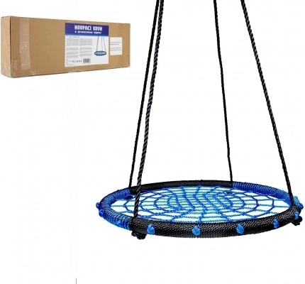 Gugalni krog z vrvno mrežo 80 cm – Modra