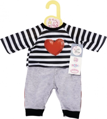 Dolly Moda črtasta trenirka za punčke 43 cm