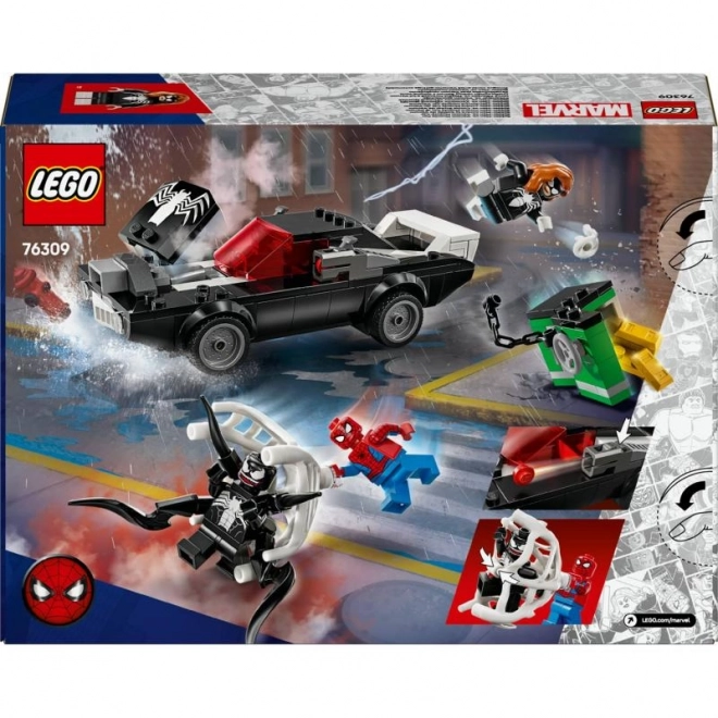 Gradbeni komplet Spider-Man proti mišičnemu avtomobilu Venoma
