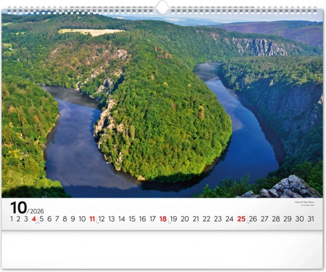 Stenski koledar Panorama Češke 2026