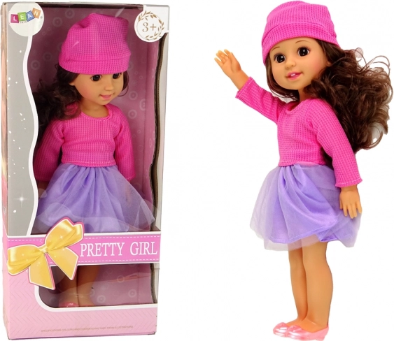 Modna lutka z rjavimi lasmi 35 cm