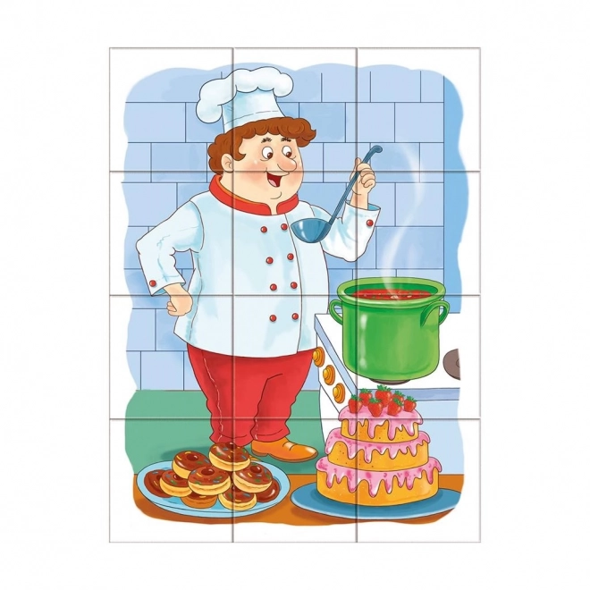 Dino izobraževalne kocke Poklici - set 12 kock