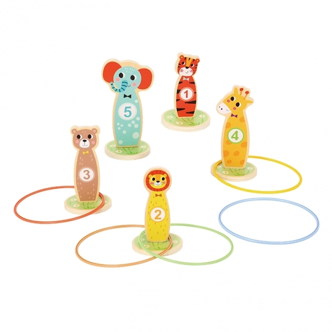Lesena spretnostna igra Tooky Toy - met na cilj živali