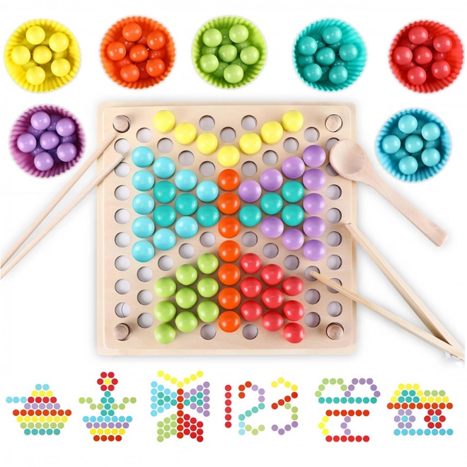 Barvne kroglice mozaik Montessori Woopie