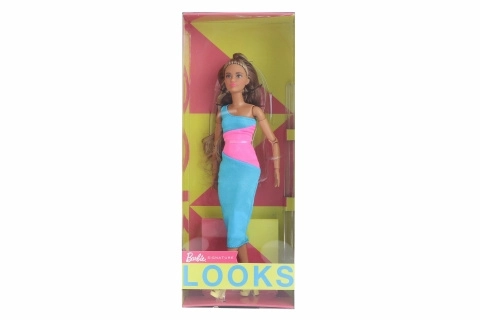 Barbie Looks rjavolaska s čopkom HJW82
