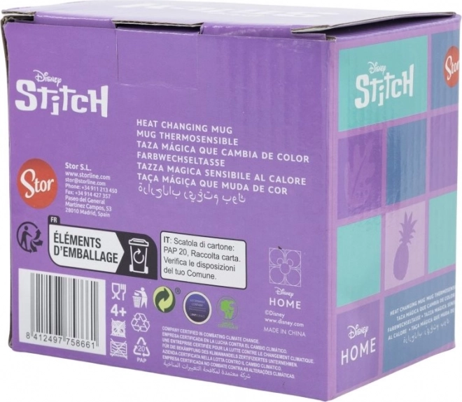 Keramična skodelica z motivom Stitch, ki spreminja barvo