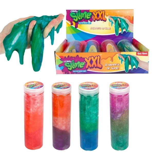 Sliz - bleščava masa 400g 20 cm v plastični tubi 4 barve 4 kosi v škatli