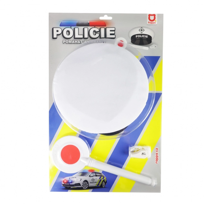Set prometne policije tkanina/plastika čepica, loparček, piščalka na kartici 30x48x8cm